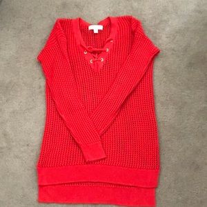 Michael Kors Long red mesh sweater